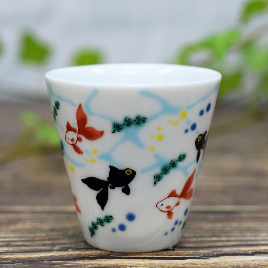 Waza No Kura Lucky Sake Cup, Kutani Ware, Goldfish Design, Ceramic, Brand Name, Japanese Tableware, Made In Japan