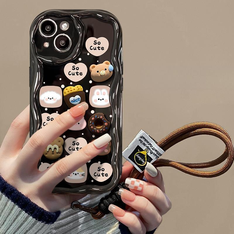 Aplicabil pentru husă telefon mobil Apple 15 IPhone14promax/13 Cordon păpușă urs tridimensional 1/12 Silicon Xs/xr