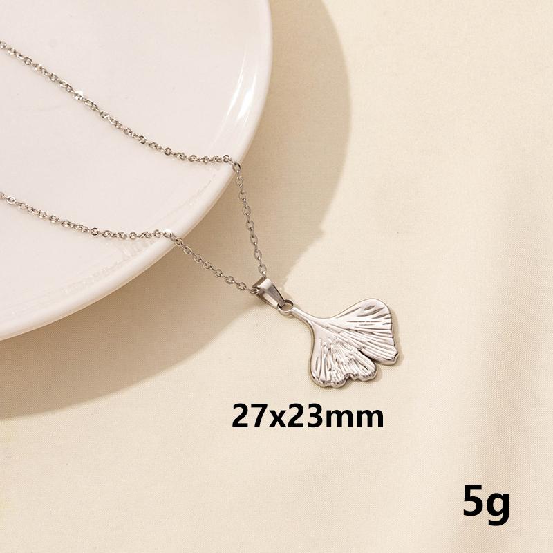 

Plant Tree Leaves Pendant Necklace Ginkgo Leaf Charm Stainless Steel Necklaces For Women Men Jewelry Fashion Gold/Silver Color