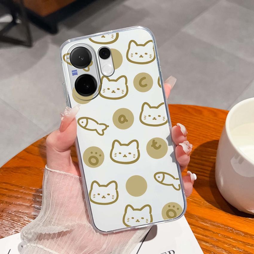 Casing For Vivo V60 V40 Lite V30e Y38 Y39 Y78 X200 Ulta X200s Case Cute Rabbit Panda Dog Back Covers TPU Silicone Soft Clear Phone Bags For Vivo Shell