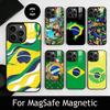 B-Brasilien B-Brasilianische Flagge Handyhülle Für iPhone17,16,15,14,13,12,11 Plus,Pro Magnetisch Für Magsafe Kabelloses Laden