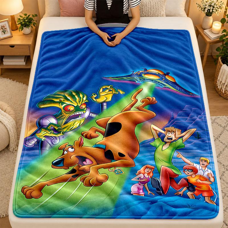 Flannel BlanketScooby Doo Warm Soft Throw Blanket for Indoor Sofa Bed Living Room Use