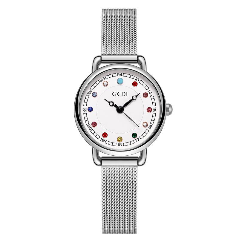 Birthstone Women'S Watch Small And Exquisite Waterproof Quartz Watch Niche High-End Women'S Watch Colorful Dial