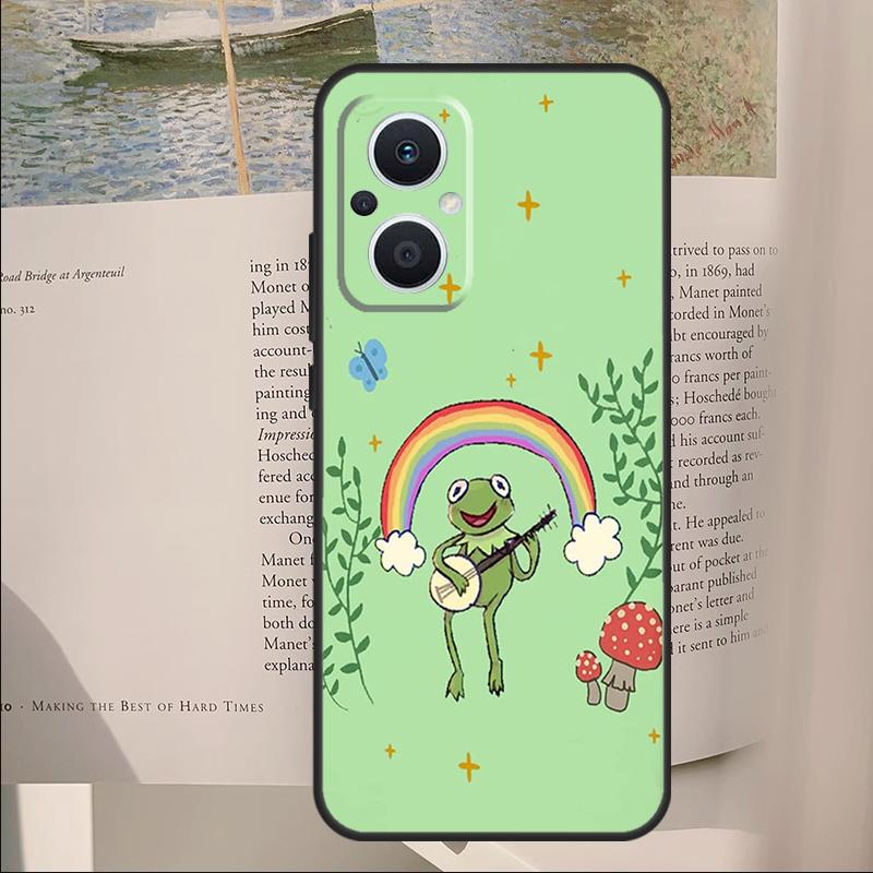 Mint Green The Frog Mushroom Cover For OPPO Reno 10 12 13 14 Pro 11 F 12F 13F 14F 7 8 Lite OPPO Find X9 X6 X5 X8 Pro Case