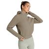 Women's Fashion Cropped Zip-Up Hooded Sweatshirt Jacket with Long Sleeves for Casual Wear