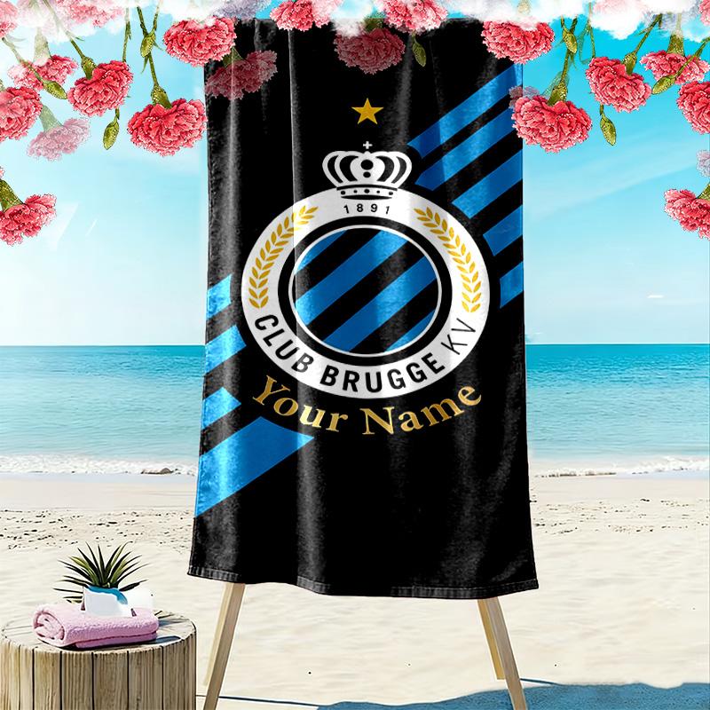 Custom Name Club Brugge K.V Print Beach Towel, Large Soft Quick Dry Towel for Beach Camping Swimming -HE24