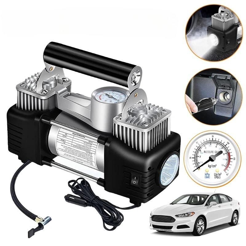 Portable Dual Cylinder Air Pump Heavy Duty Car Tire Inflator 150PSI Portable Air Compressor Portable Dual Purpose Air Pump