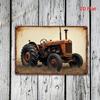 Vintage Farm Tractor Metal Tin Sign  Rustic  Wall Art with Weathered Look Perfect for Bar Cafe Beach Villa or Farmhouse De
