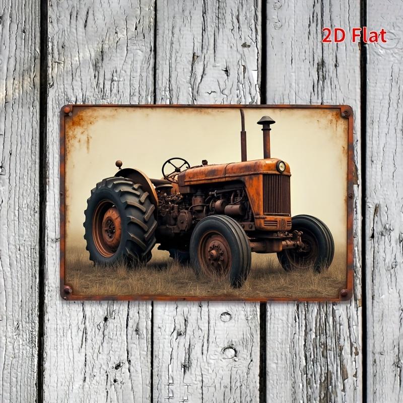 

Vintage Farm Tractor Metal Tin Sign Rustic Wall Art with Weathered Look Perfect for Bar Cafe Beach Villa or Farmhouse De 20x30cm（7.8x11.8inch）