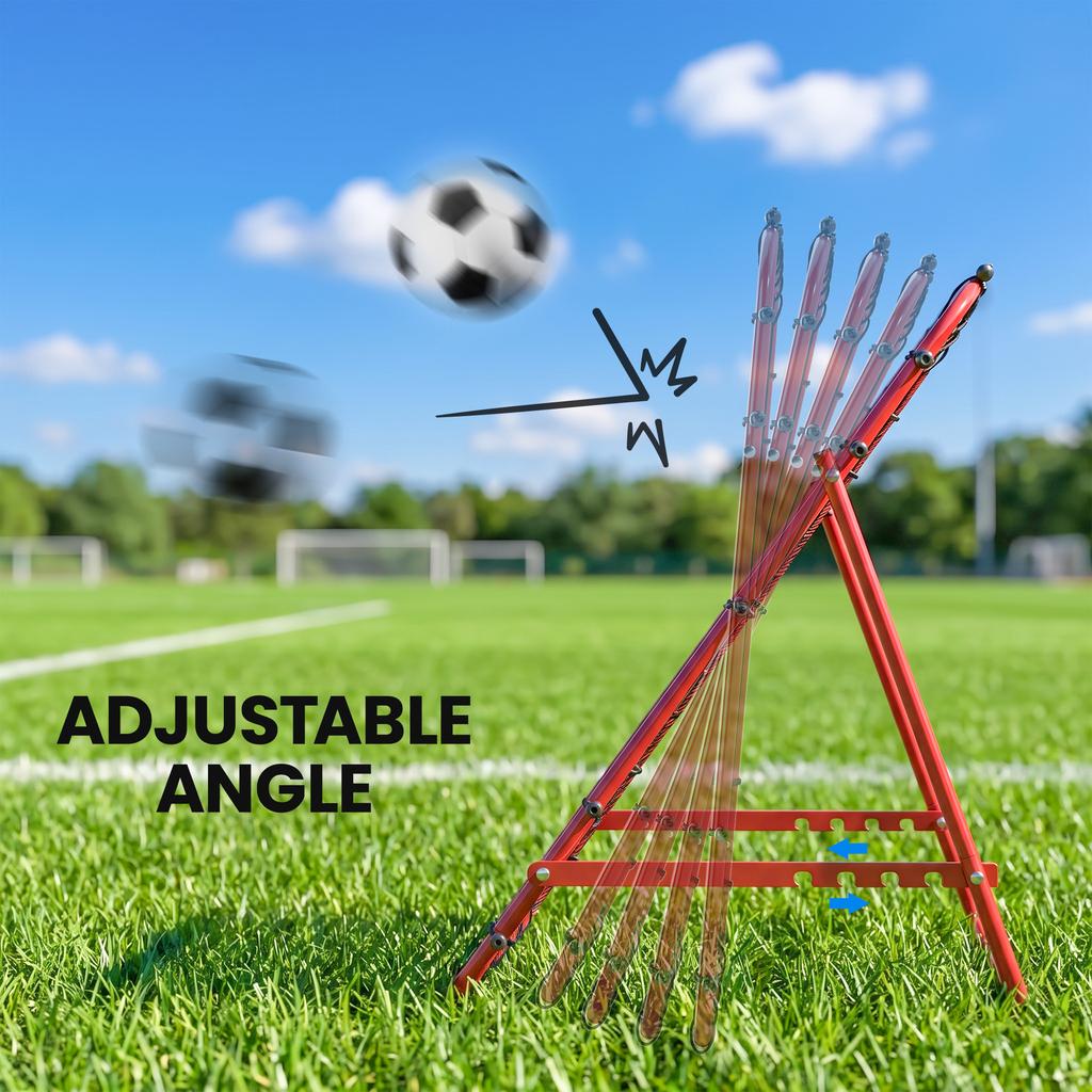 Adjustable Rebounder Net Kickback Target Goal for Teens Adults Training, Red