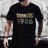 Men's T-shirt Casual Funny Vintage 1986 40th Birthday 40 Years Old Gift Cassette Tape Print Men Tops Men Short Sleeve Male Tees