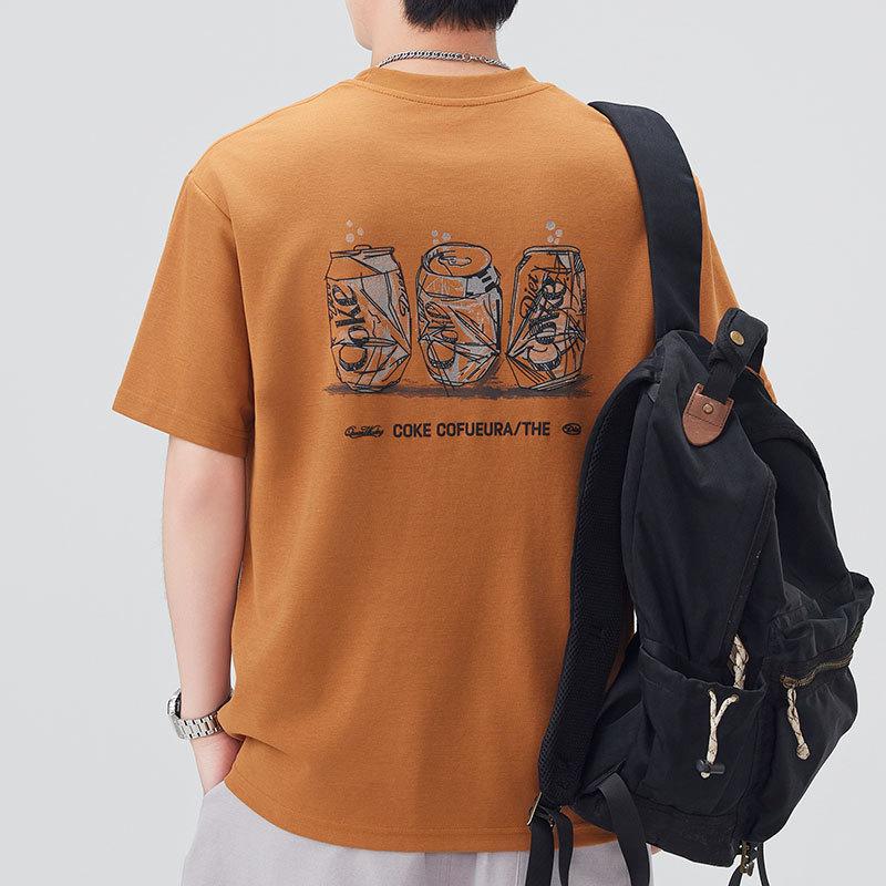 Men's New Summer Loose Round Neck Short-sleeved T-shirt Thin Printed Short T-shirt