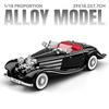 1/18 Benzs 500K Legering Luxy Auto Model Diecast Metaal Klassiek Retro Voertuig Auto Model Hoge Simulatie Geluid en Licht Kinder Speelgoed Cadeau