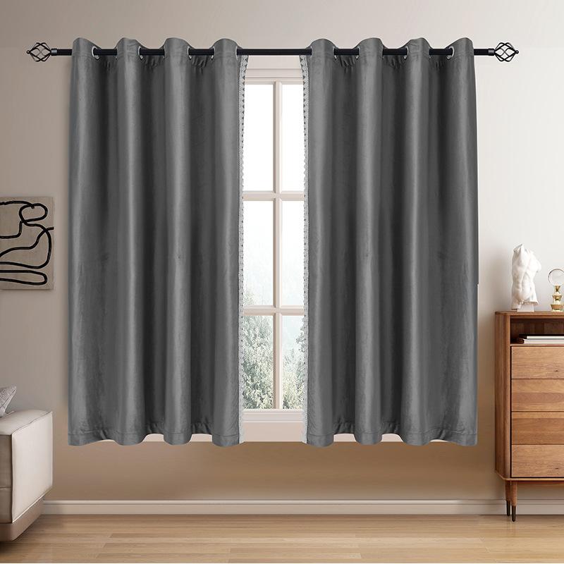 Flanelové Perforované Závěsy Krajkové Závěsy Hotové Perforované Závěsy Závěsy