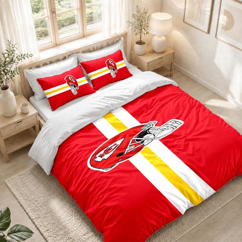 Bedding Set 1 Duvet Cover 2 Pillowcases Kansas City Chiefs Print Bedroom Home Decoration