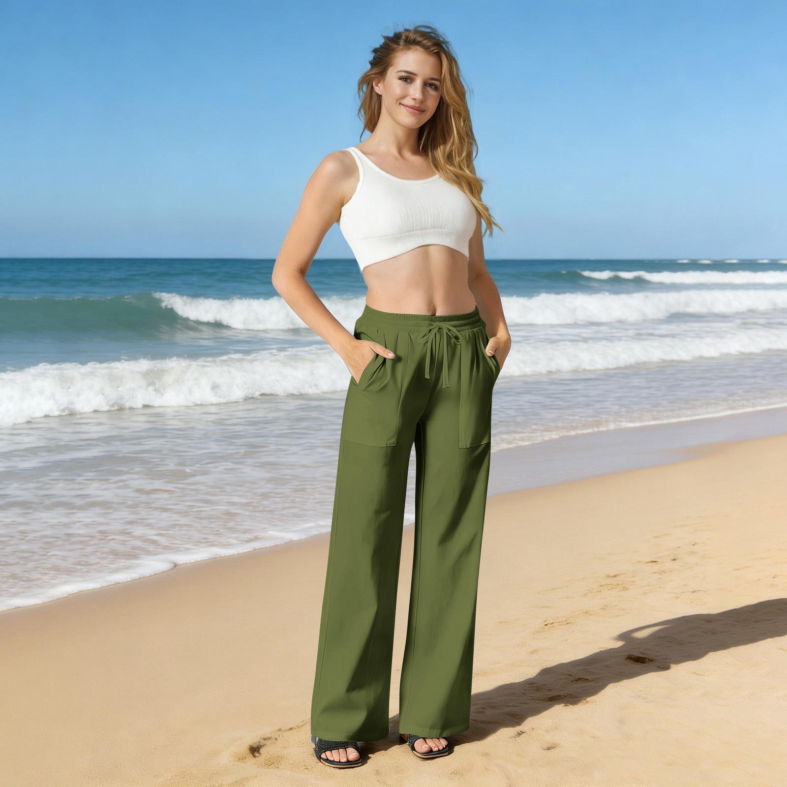 Women s Casual Loose Pants Straight Wide Leg Pants Casual Pants S