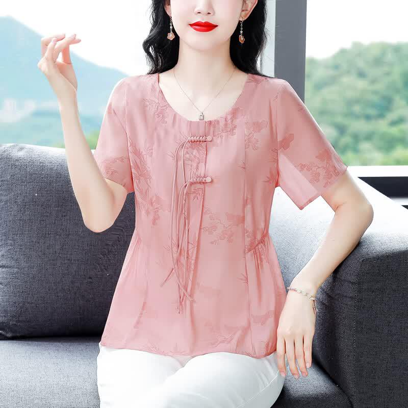 Women's Pleated Waist Short Sleeve Top