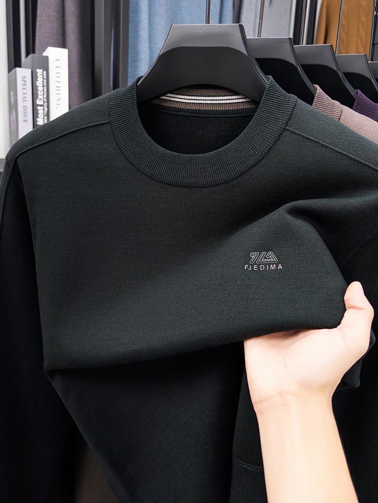 Men's Plus Velvet Thick Knit Sweater - High Elasticity, Anti-Pilling, Skin-Friendly, Loose Fit Base Layer for Autumn/Winter
