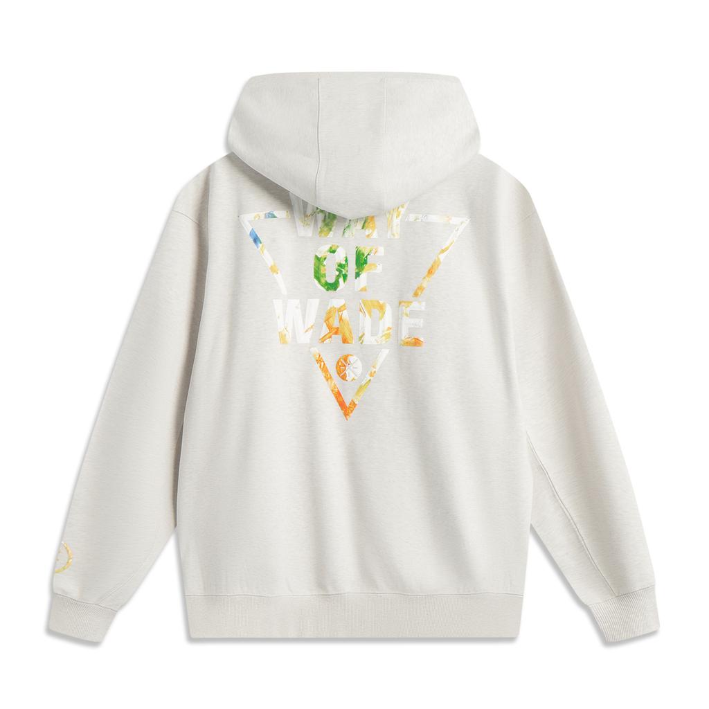 Li Ning Wade Series Comfortable Simple Versatile Loose Hooded Letter Fashion Pullover Sweatshirt Men Sweatshirt Flower-Gray Tile-Gray AWDV259-3