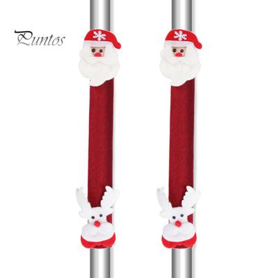 2Pcs Christmas Refrigerator Door Handle Cover Durable Washable Reusable Handle Cover for Festive Decoration