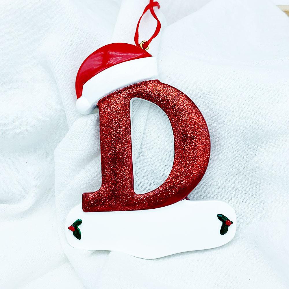 Beautifully Handpainted Crafted Resin Christmas Ornaments With 26 Alphabet Letters A To Z For Decor Stylish