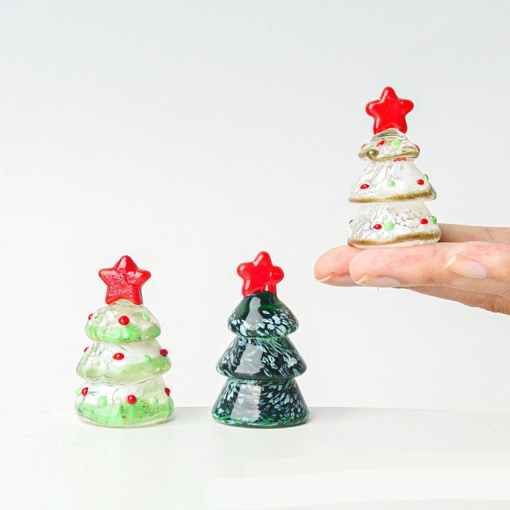 Mini Crystals Christmas Tree Figurine Statue Crystals Ornaments  Home Decor
