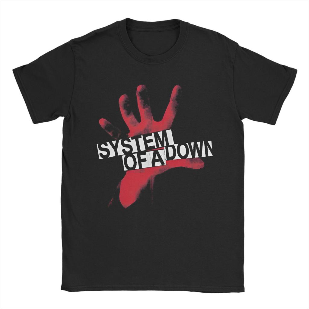 Herren SOAD System Of A Down Rock Musik Band T-Shirts 100% Baumwolle Top T-Shirts Sommer Kurzarm T-Shirt Rundhals T-Shirt Große Größe