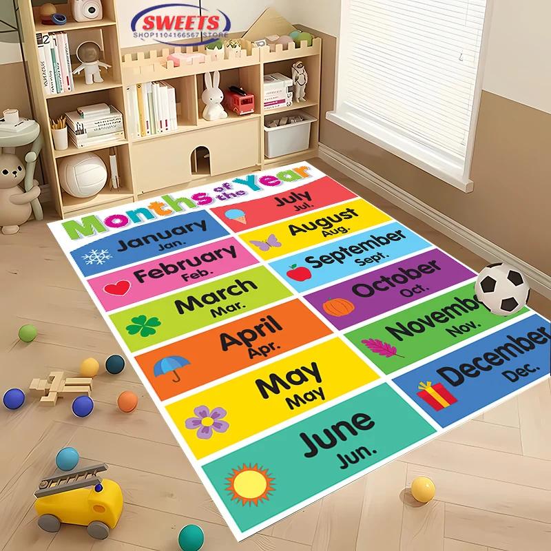 Tapetes de Brincar para Crianças para o Chão Tapetes Extra Grandes Coleção Hora de Brincar ABC, Números, Animais Tapetes Educativos para Sala de Brincar