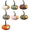 Mini Strikkede Gresskar Skrivebordspynt Høststoff Kunstige Gresskar Håndverk for Høst Takkefest Innhøstingsfestival Halloween Hjemmedekor