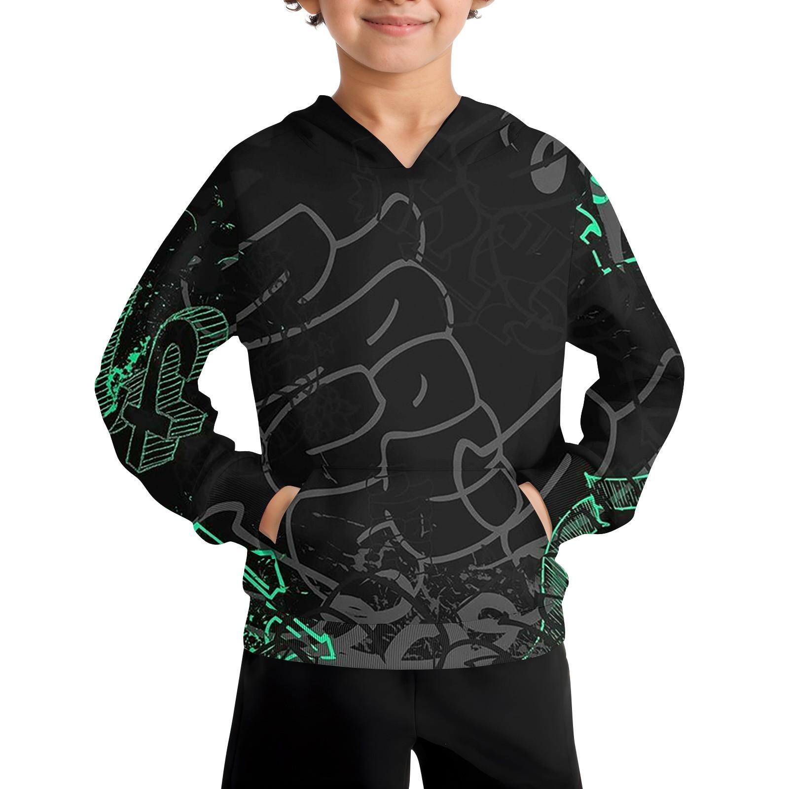 

Повседневная модная толстовка с длинным рукавом и капюшоном с карманом для мальчиков 130