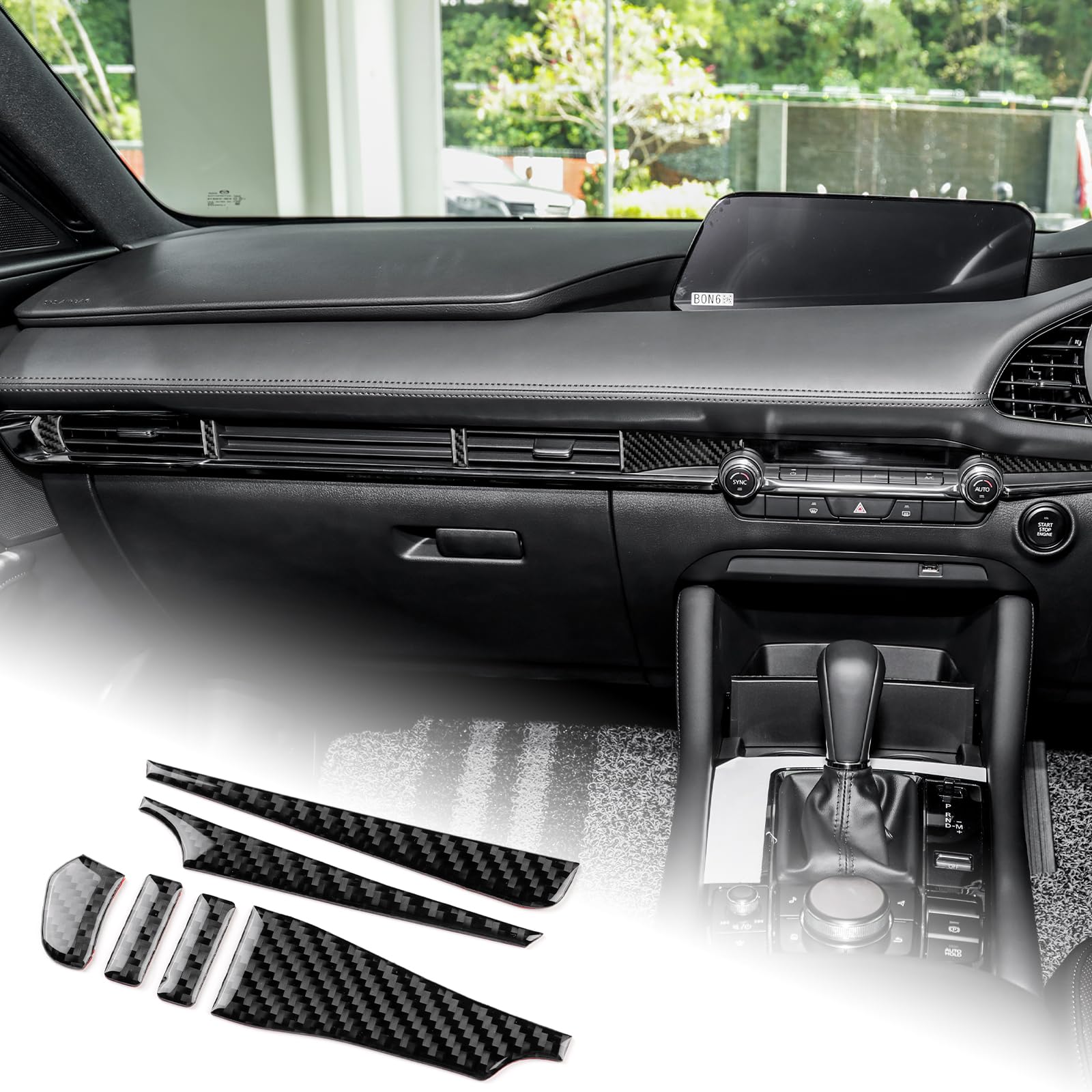 AIRSPEED Mazda 3 Mazda3 2019-2025 Эксклюзивные Аксессуары Детали Интерьера из Углеродного Волокна Автомобильный Кондиционер чёрный