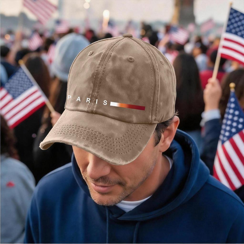 Men's and women's distressed washed casual baseball caps, trendy letter patterned hats