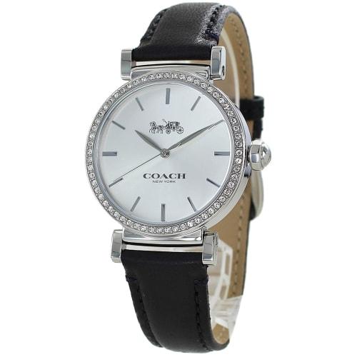 Coach Women's Black Leather Watch with Leather Strap 14503868