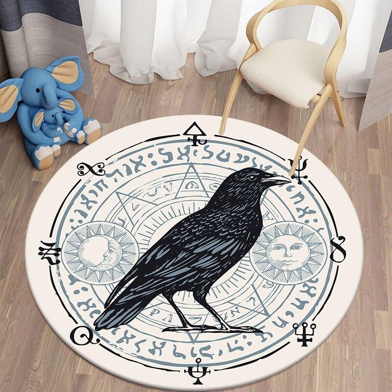 Záhadný Kawaii potištěný kulatý koberec pro obývací pokoj Koberce Kempingové piknikové podložky Flanelový protiskluzový koberec Podložka na jógu Dárek Stranger Things