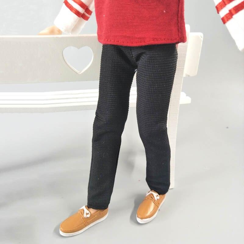 1/6 Boy Doll Clothes For Ken Doll Outfits Red Blue Shirt & Black Trousers Pants Clothes For Barbie's Boyfriend Ken Prince Doll