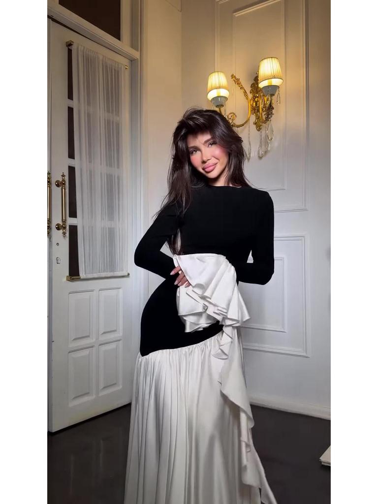 2025 Elegantes Sommerkleid mit langen Ärmeln für Damen