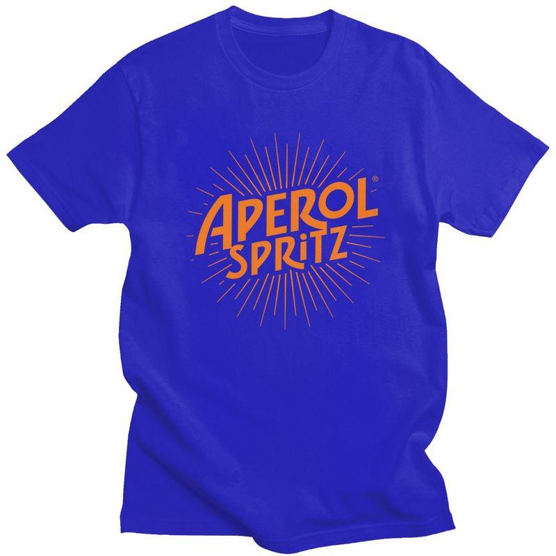 T-shirt da uomo a maniche corte in puro cotone, T-shirt casual, Top Streetwear, T-shirt, Cocktail personalizzato, Drink all'arancia, Spritz, Aperol