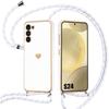 Case with Lanyard - Luxury - Compatible Samsung Galaxy S24 - White - Anti-Scratch - Shockproof - Flexible