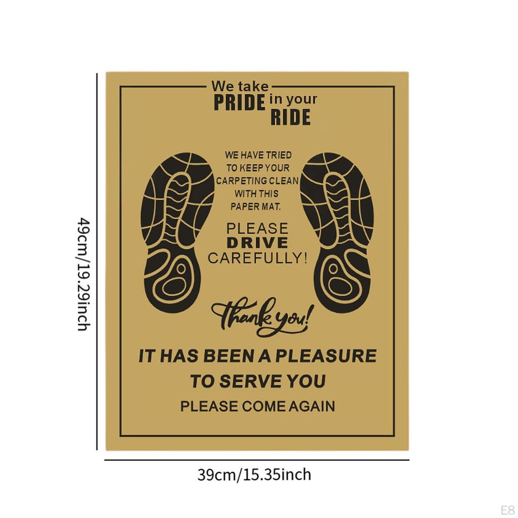 50x Car Paper Floor Mat Disposable for Trucks Taxis SUVs