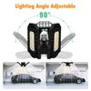 AC85 265V Deformable Garage Light LEDs Three Leaf Fan Blade Bulb Ceiling Lamp E27 E26 Base Lighting Angle Adjustable