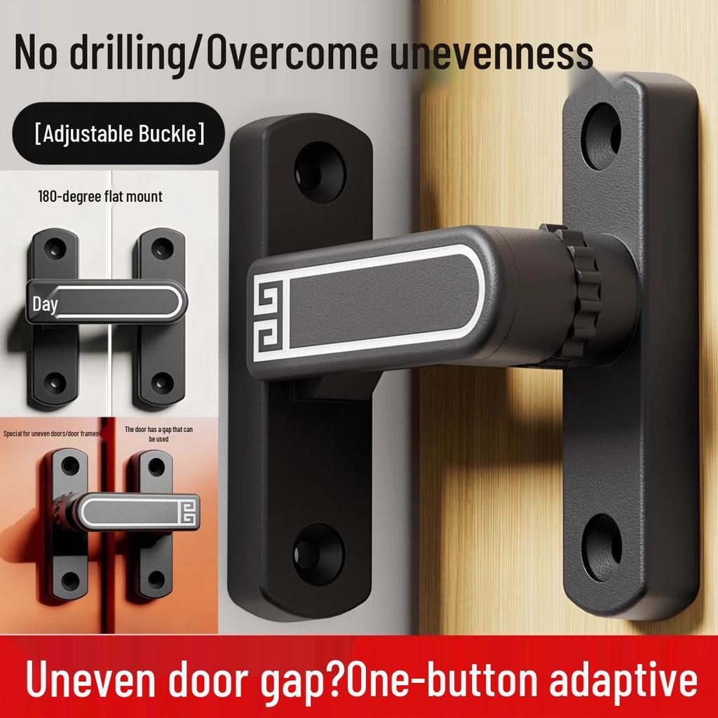 Adjustable No-Drill Surface-Mount Sliding Door Bolt Latch