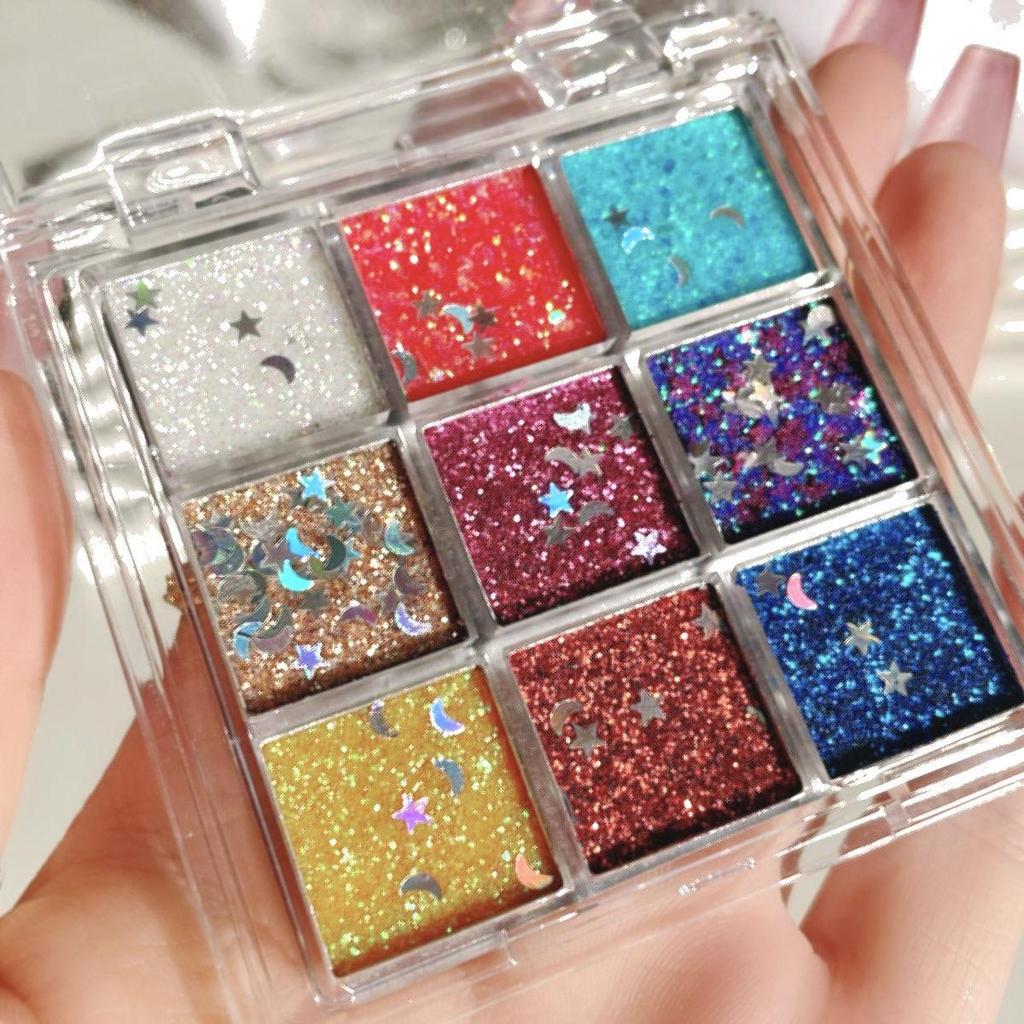 Kids' Glitter Eyeshadow Palette: Self-Adhesive Sequins & Gems for Children's Day Makeup