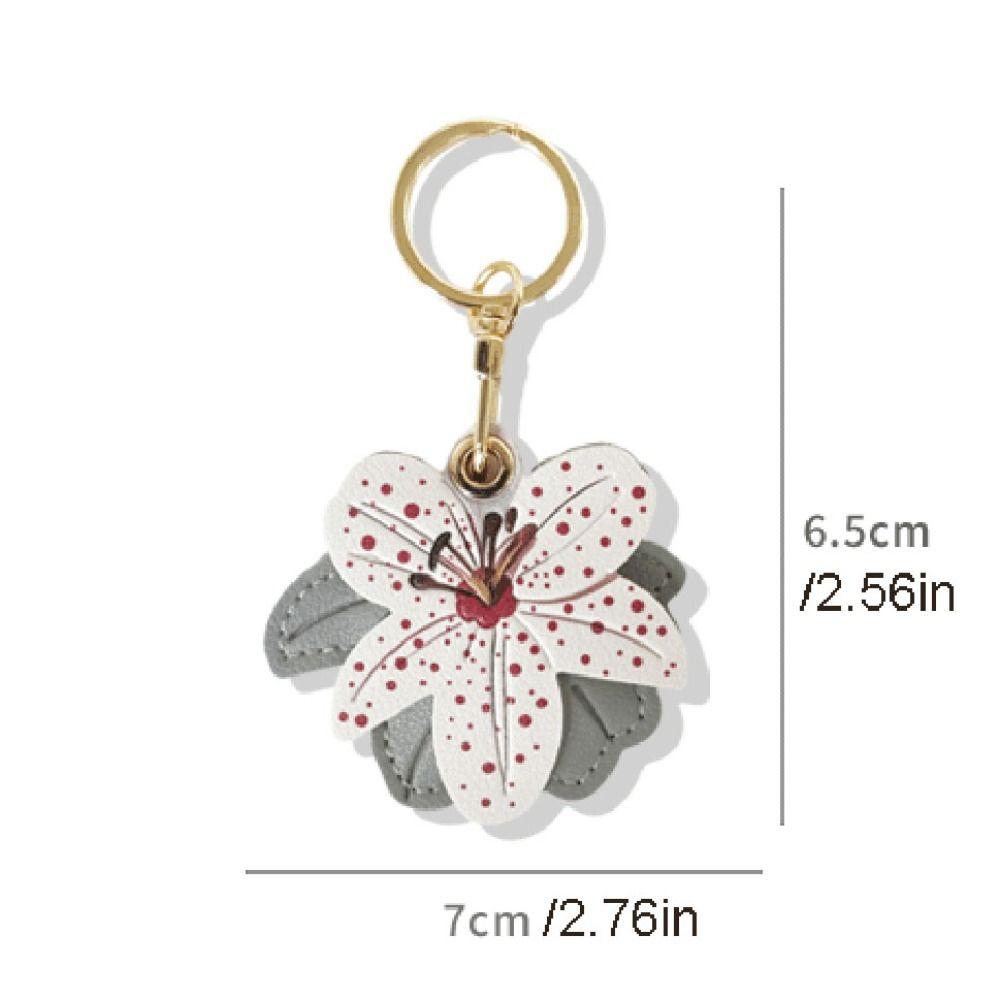 Access Control Card Holder Bag Pendant PU Leather Bag Hanging Fashion Flower Keychain  Home Decor