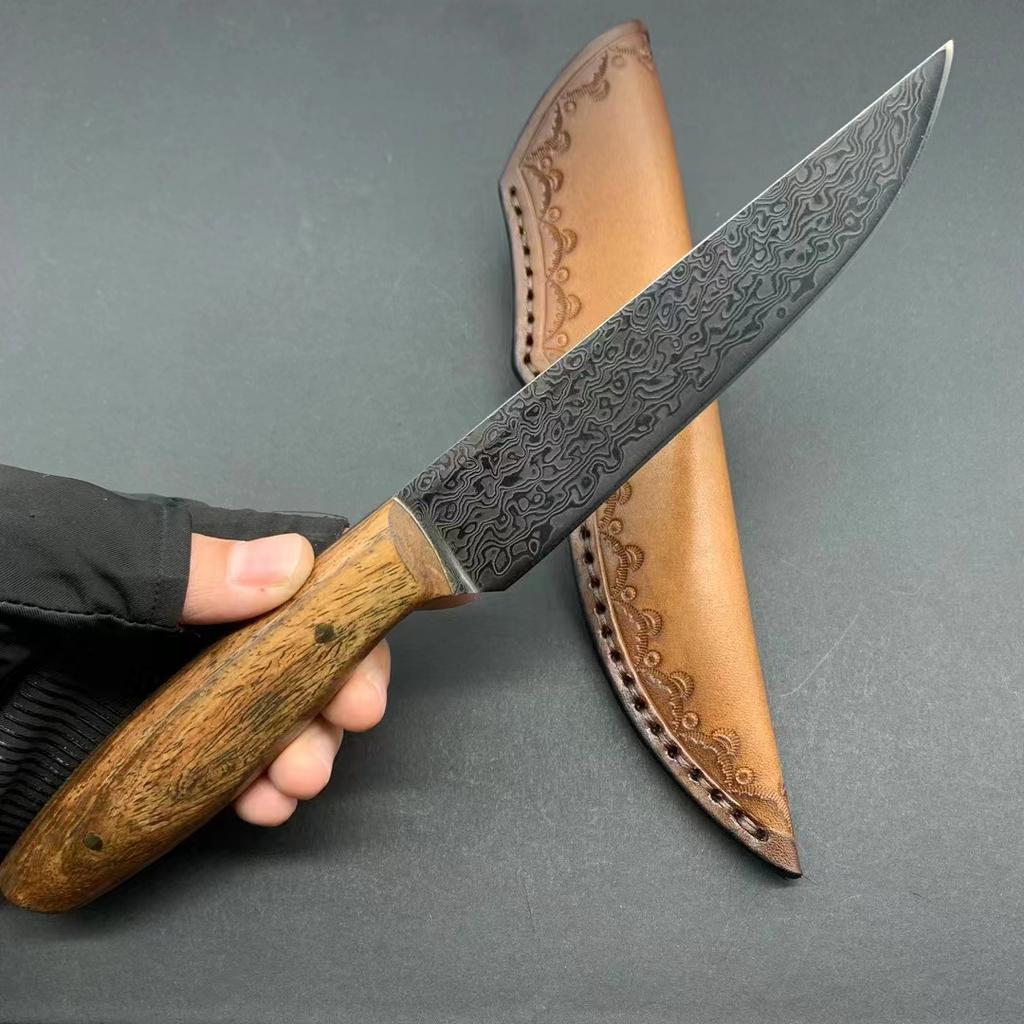 5 Inch Utility Knife With Cover 67 Layer Damascus Steel Blade Wood Handle Sharp Chef Cleaver Paring Kitchen Knives Cooking Tools