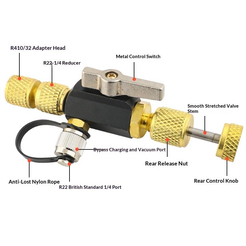 1 4 Inch Valve Core Remover Dual Valve And Sight Glass High Efficiency For Refrigeration System Repair