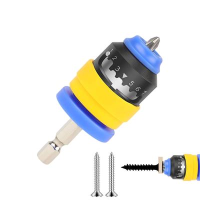 Schraubendreher-Bit-Halter 7-stufig einstellbare Schraubtiefe Bit-Halter Sechskantschaft Magnetischer Positionierungsadapter zum Bohren Elektrisch
