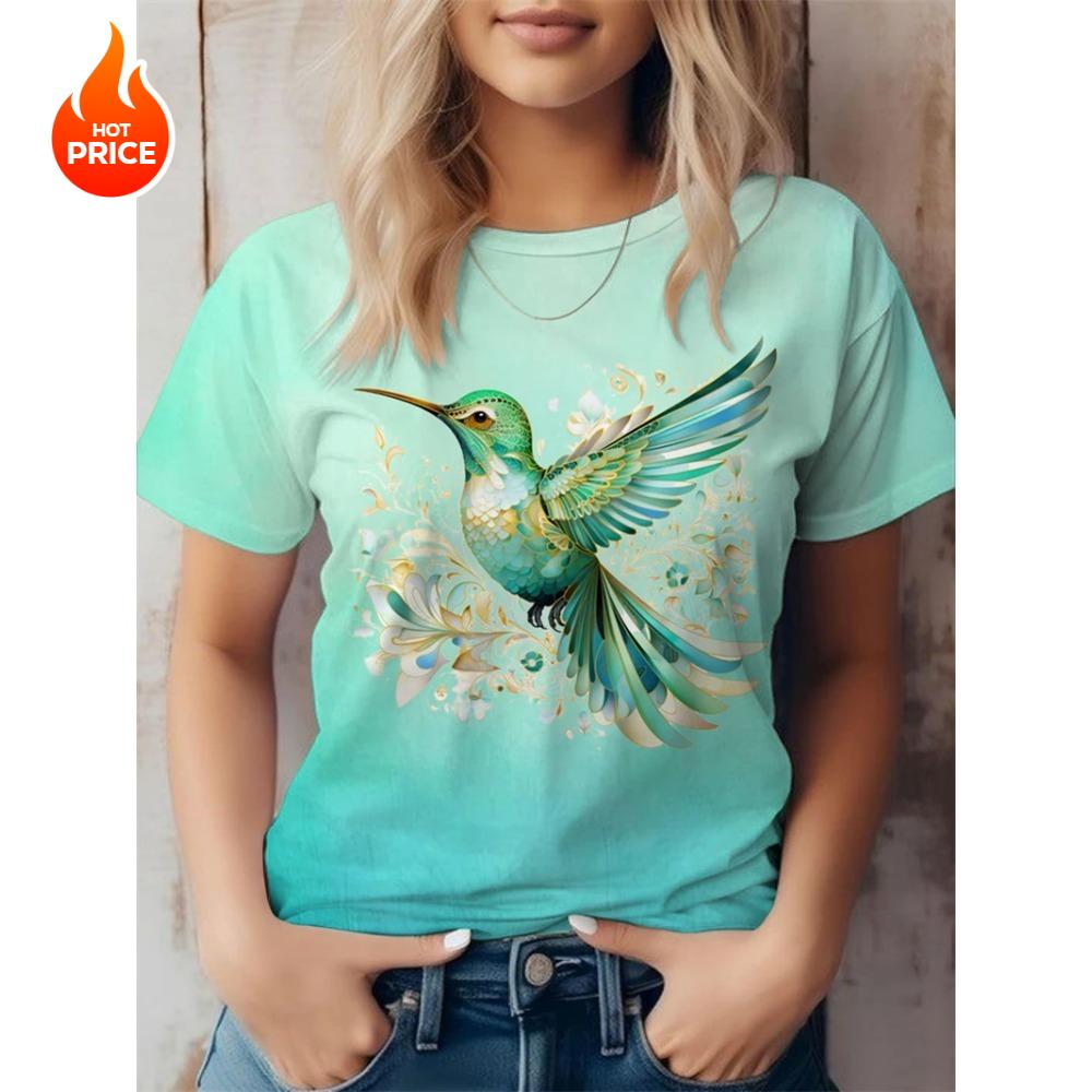 3d printed T-shirt women's graphic casual short-sleeved blouse girl O-neck Y2K T-shirt beautiful woman's clothes