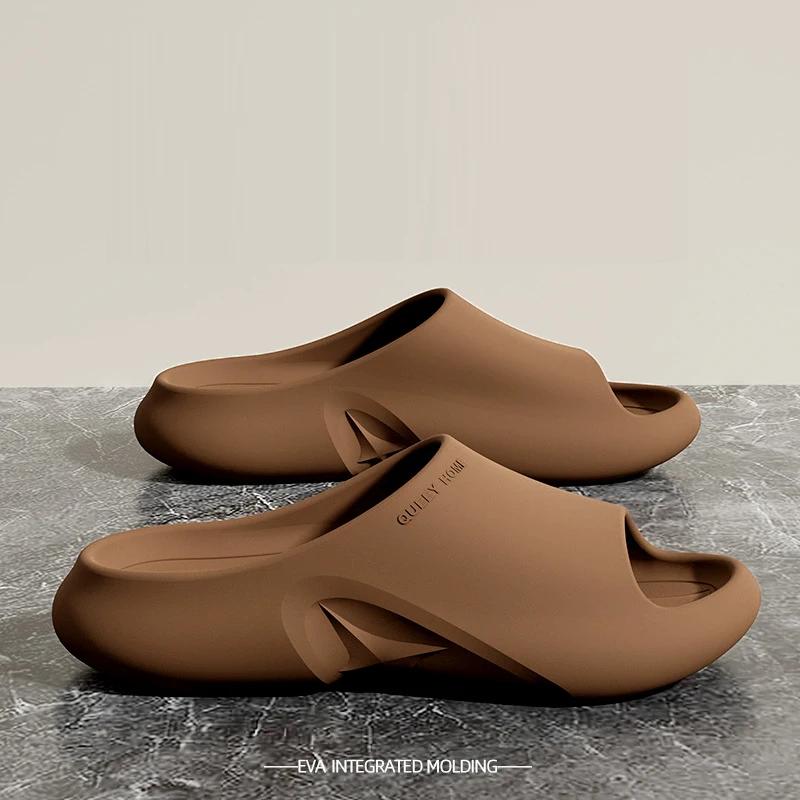 Jednoduché jednobarevné pantofle, ležérní boty s otevřenou špičkou a měkkou podrážkou, pohodlné domácí koupelnové pantofle