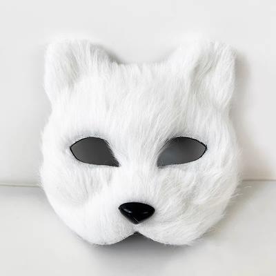 Foreign Trade Fox Long Hair Half Face Mask Halloween Masquerade Party Props Liaozhai Little Fox Fairy Mask