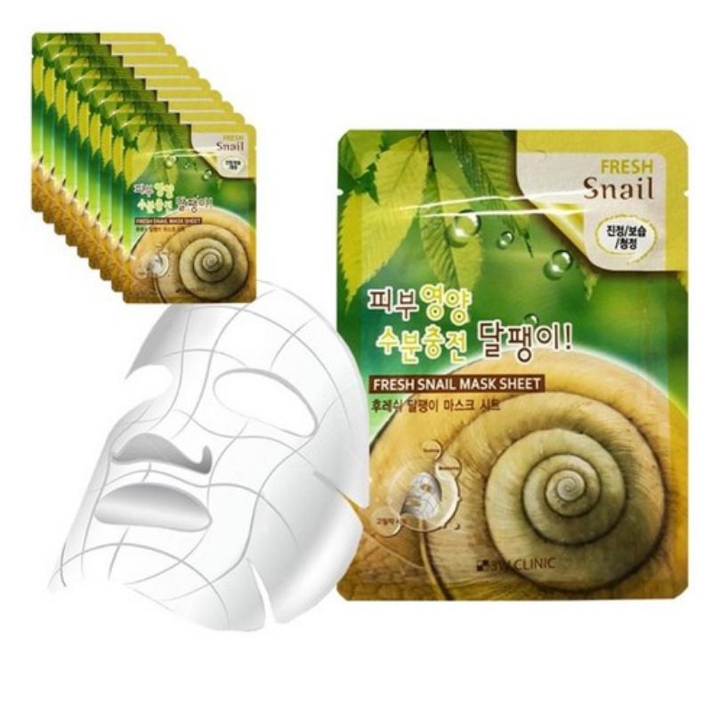 3w Clinic Fresh Snail Mask Sheet 23g*10 Sheets 1Pack